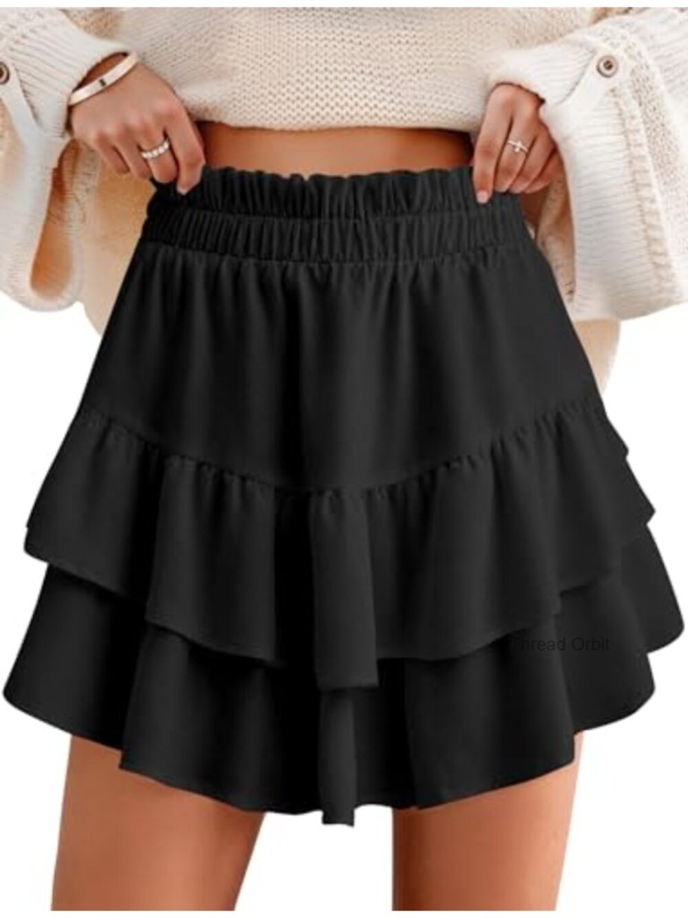 Flowy Ruffle Skort High Waisted Skirt Shorts with Pockets